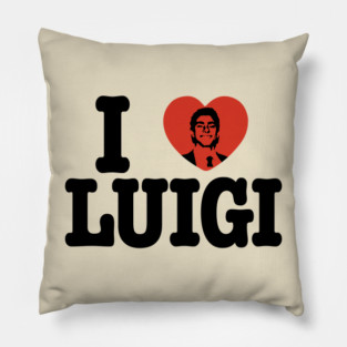 I LOVE LUIGI (face inside heart) Pillow