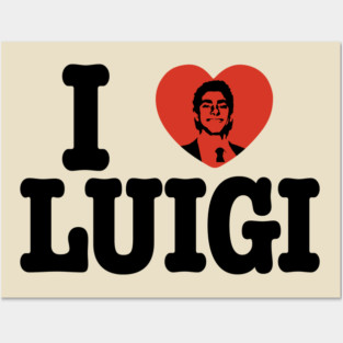 I LOVE LUIGI (face inside heart) Posters and Art