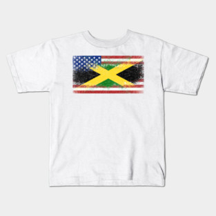 Jamaican American Patriotic Vintage Flag Kids T-Shirt