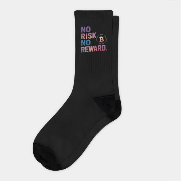 Motivational Financial Saying, No Risk No Reward Socks by logiamerch
