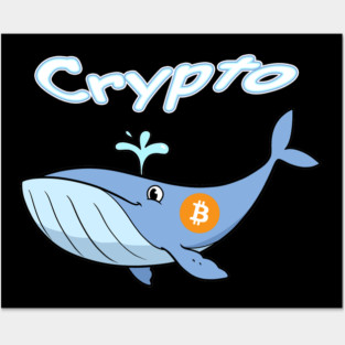 Bitcoin Crypto Whale Posters and Art
