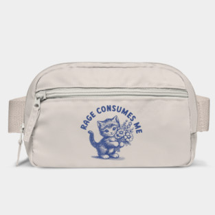 Rage Consumes Me Cat Flower Cute Kitty Cat Meme Bag