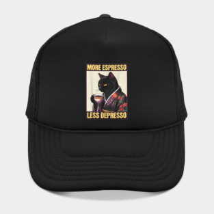 more espresso less depresso kimono cat japanese art Hat