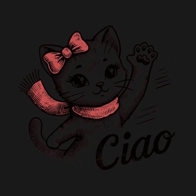 Cat waving CIAO by CreativeSage