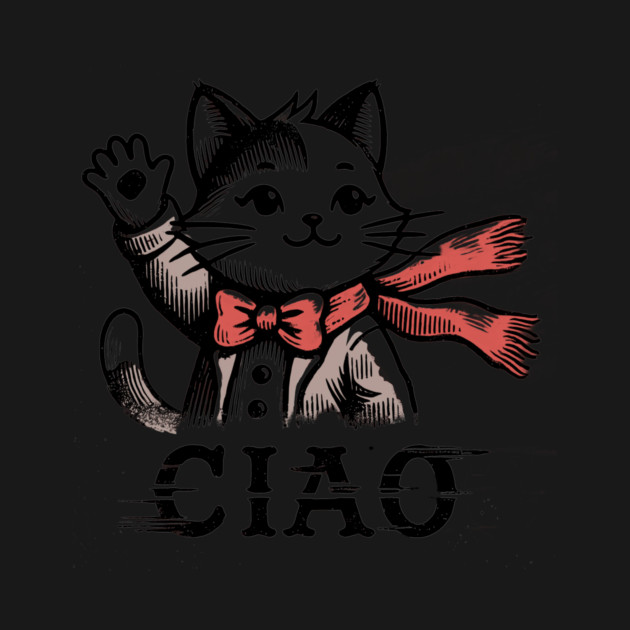 Cat waving CIAO by CreativeSage