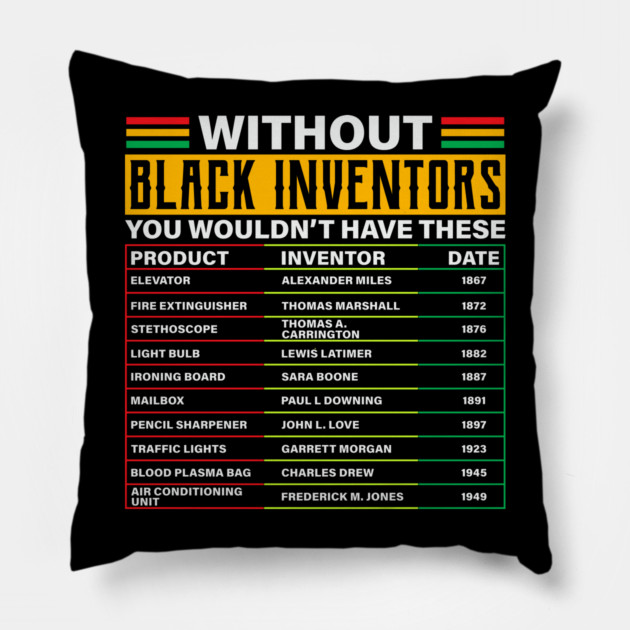 Black Inventors Pillow by UrbanLifeApparel