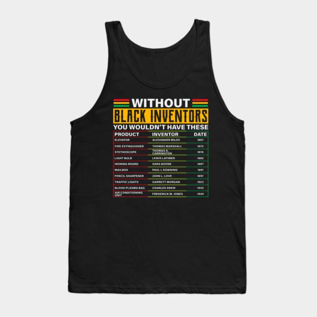 Black Inventors Tank Top by UrbanLifeApparel