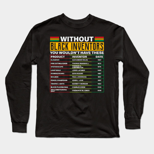 Black Inventors Long Sleeve T-Shirt by UrbanLifeApparel