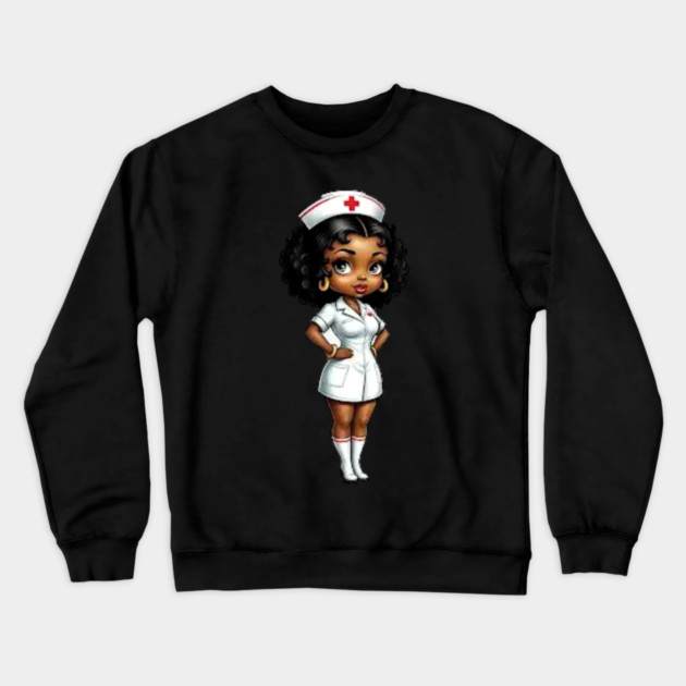 Black Nurse Crewneck Sweatshirt by UrbanLifeApparel