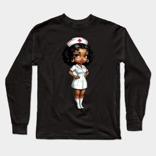 Black Nurse Long Sleeve T-Shirt