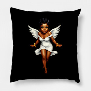 Cute Black Angel Pillow