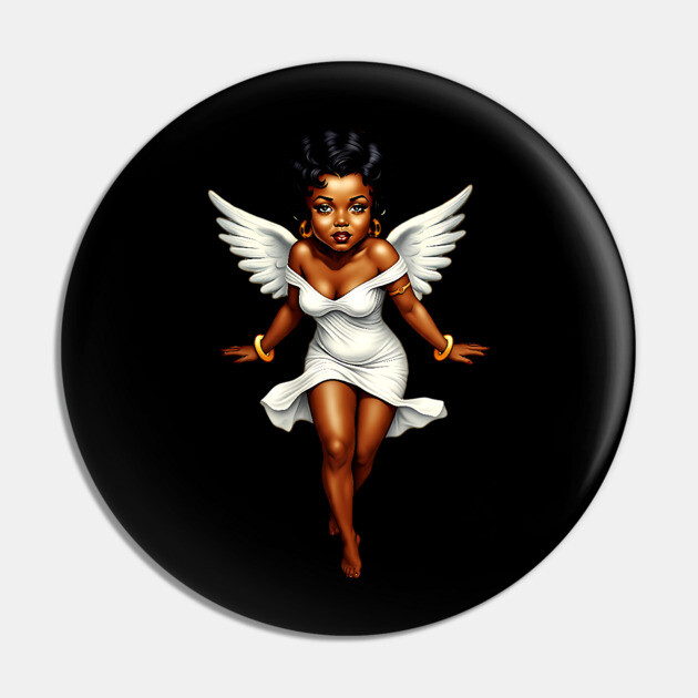 Cute Black Angel Pin by UrbanLifeApparel