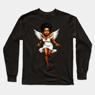 Cute Black Angel Long Sleeve T-Shirt