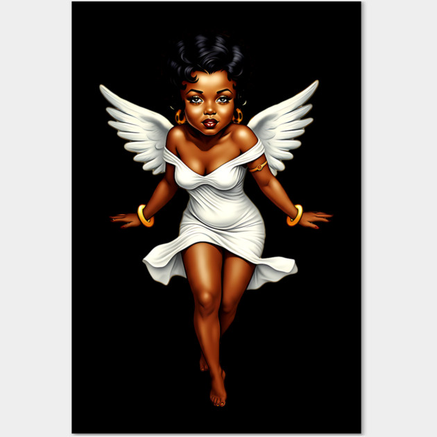 Cute Black Angel Wall Art by UrbanLifeApparel