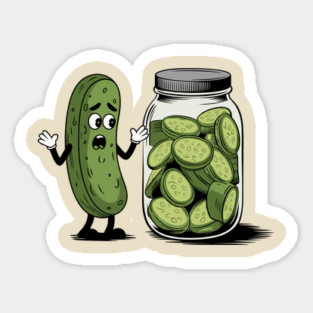 Shocked Pickle Humorous Food Pun Sticker
