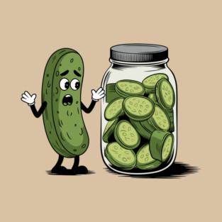 Shocked Pickle Humorous Food Pun T-Shirt