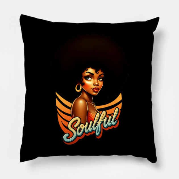 Soulful Black Woman Pillow by UrbanLifeApparel