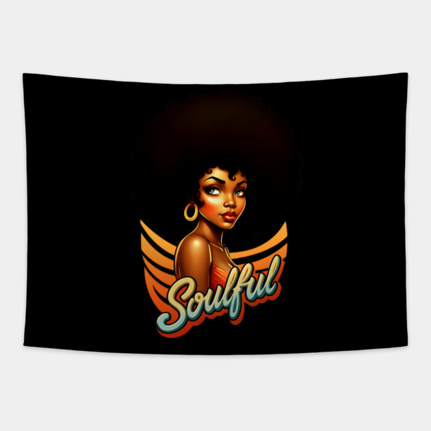 Soulful Black Woman Tapestry by UrbanLifeApparel