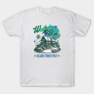 Distressed Vintage Wailulu Bar and Grill Island Tower Polynesian T-Shirt