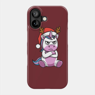 Grumpy Christmas Unicorn Sassy Holiday Vibes Phone Case