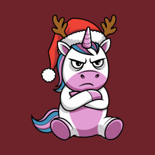 Grumpy Christmas Unicorn Sassy Holiday Vibes T-Shirt