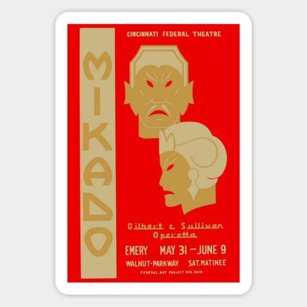 Mikado - Comedy Musical - Vintage Analog Poster Magnet by TuncGK