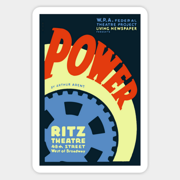Power by Arthur Arent - Vintage Analog Poster Magnet by TuncGK