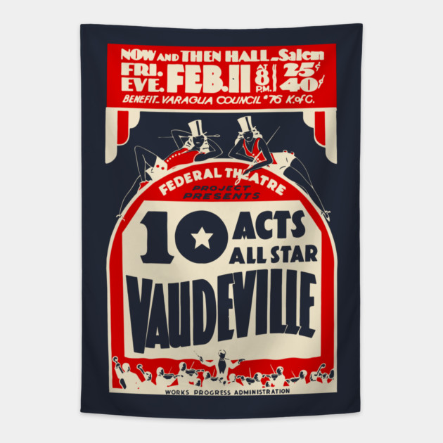 Vaudeville Poster - Vintage Dance Ballet Circus Tapestry by TuncGK