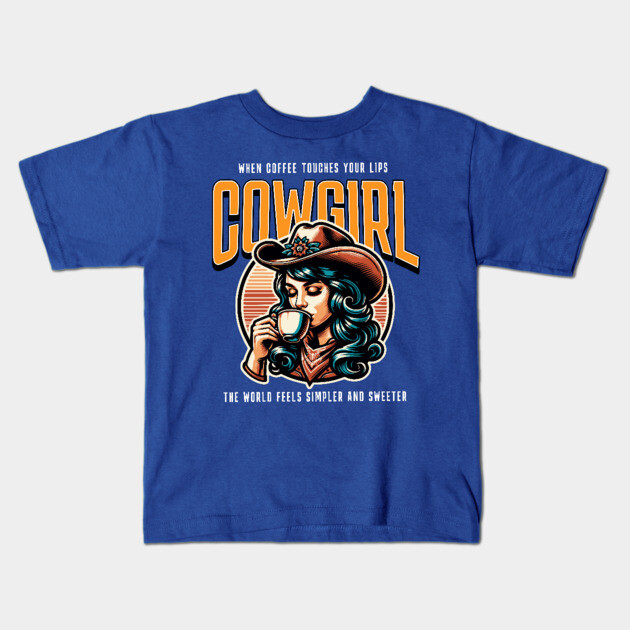 Cowgirl Magic: Coffee on Your Lips" Kids T-Shirt by Urbanprint