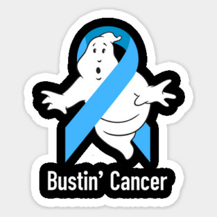 Bustin' Cancer (Light Blue) Sticker