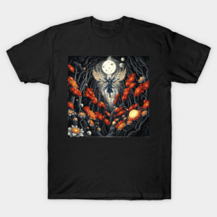 Celestial Maelstrom: Suspended Flight in Iridescent Glow T-Shirt