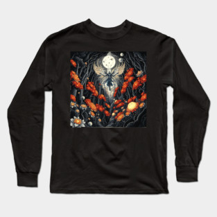 Celestial Maelstrom: Suspended Flight in Iridescent Glow Long Sleeve T-Shirt