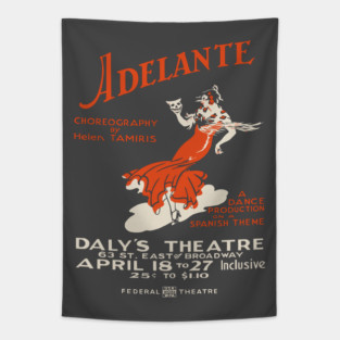 Adelante - Helen Tamiris - Vintage Musical Poster Tapestry
