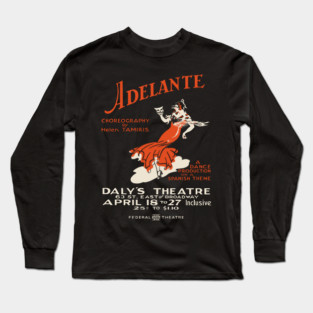Adelante - Helen Tamiris - Vintage Musical Poster Long Sleeve T-Shirt