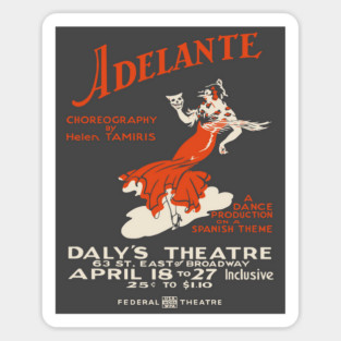 Adelante - Helen Tamiris - Vintage Musical Poster Magnet