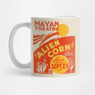 Alien Corn at Mayan Theatre - Vintage Analog Poster Mug