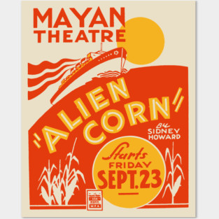 Alien Corn at Mayan Theatre - Vintage Analog Poster Posters and Art