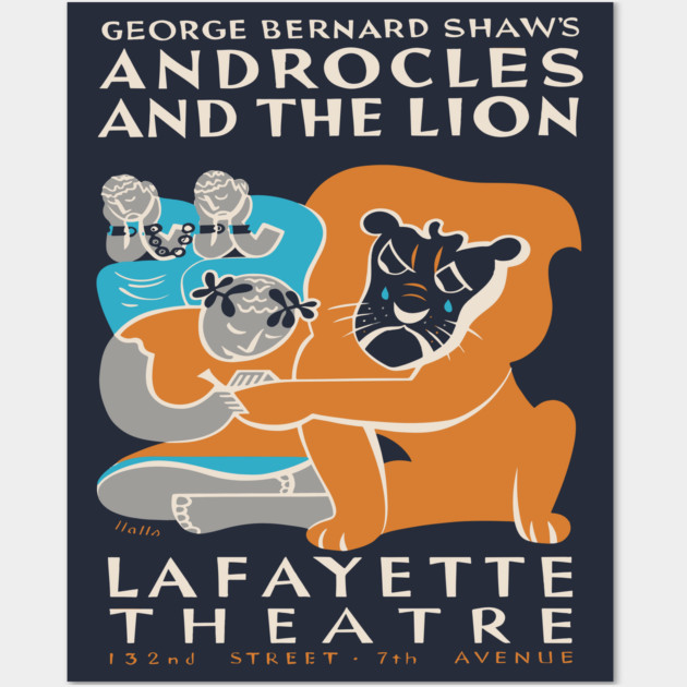 "Androcles and the Lion" Federal Theatre Poster Wall Art by TuncGK