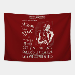 Awake & Sing - Yiddish - Vintage Theatre Poster Tapestry