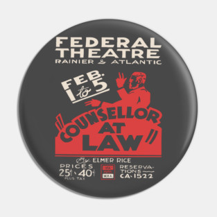 Counsellor at Law - 1930's Vintage Analog Poster Pin