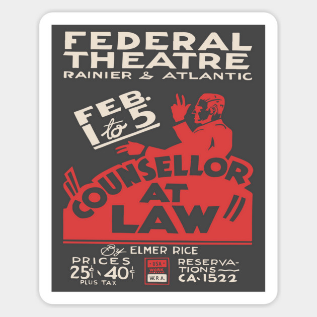 Counsellor at Law - 1930's Vintage Analog Poster Magnet by TuncGK