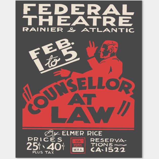 Counsellor at Law - 1930's Vintage Analog Poster Wall Art by TuncGK