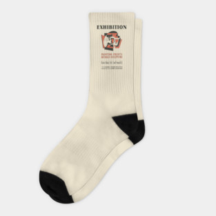 Vintage Fine Arts Exhibition Poster Socks