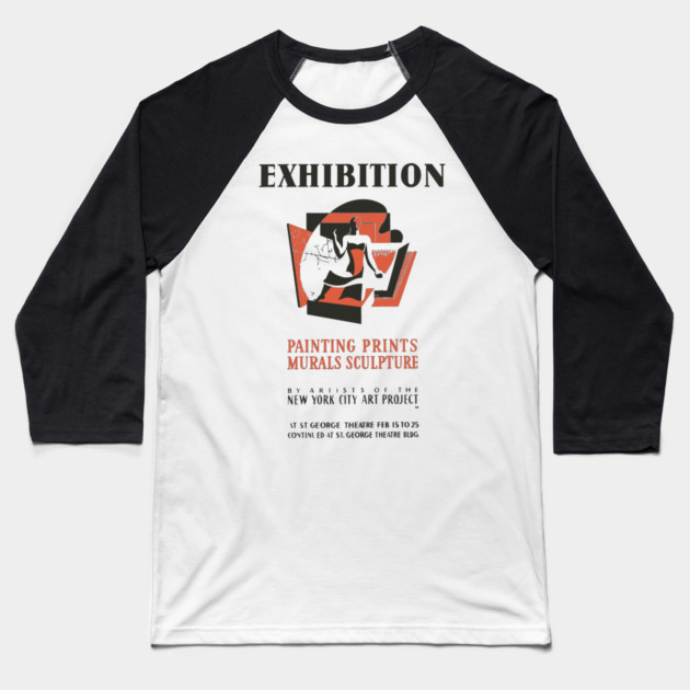 Vintage Fine Arts Exhibition Poster Baseball T-Shirt by TuncGK