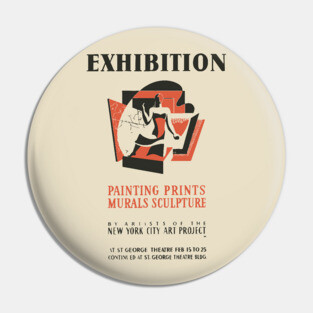 Vintage Fine Arts Exhibition Poster Pin
