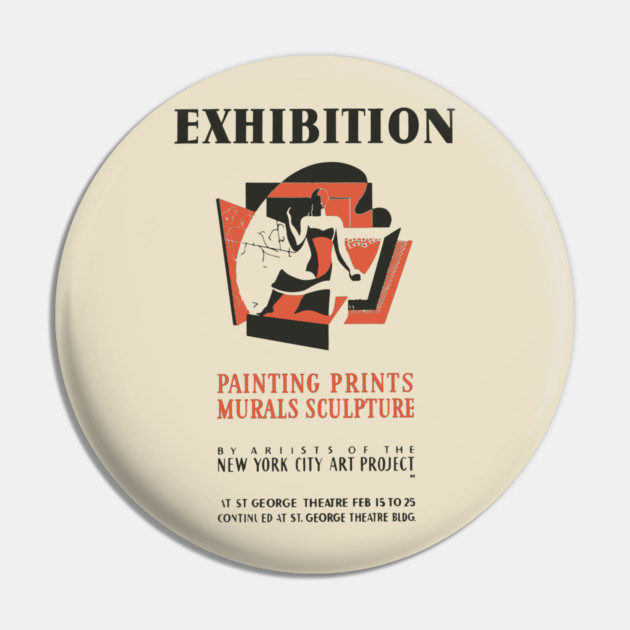 Vintage Fine Arts Exhibition Poster Pin by TuncGK