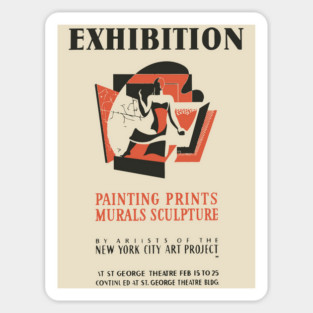 Vintage Fine Arts Exhibition Poster Magnet