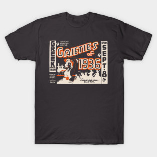 Gaieties of 1936 Vintage Musical Revue Poster T-Shirt