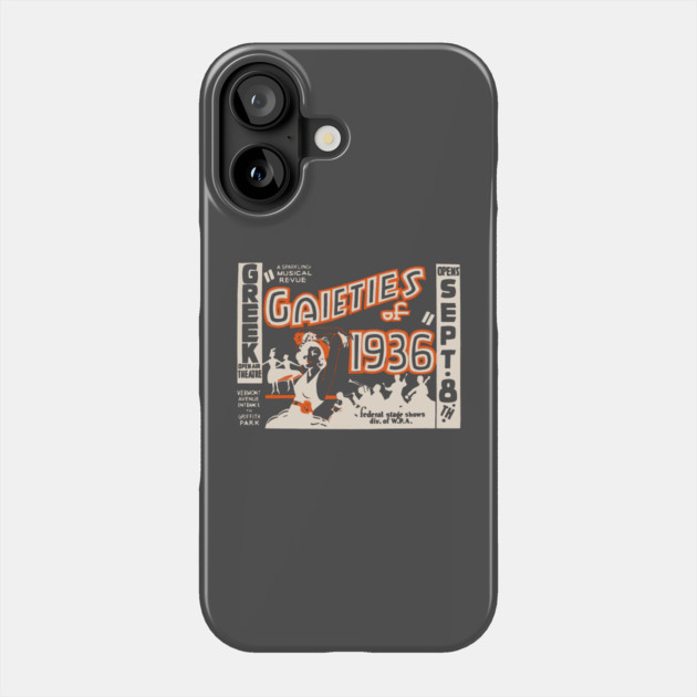 Gaieties of 1936 Vintage Musical Revue Poster Phone Case by TuncGK