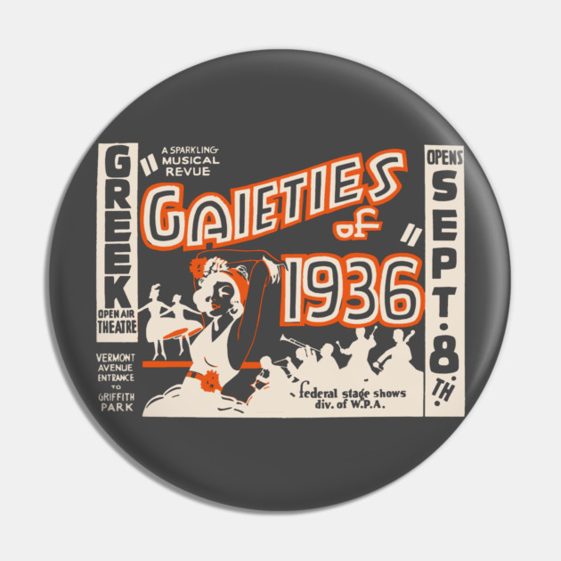 Gaieties of 1936 Vintage Musical Revue Poster Pin by TuncGK